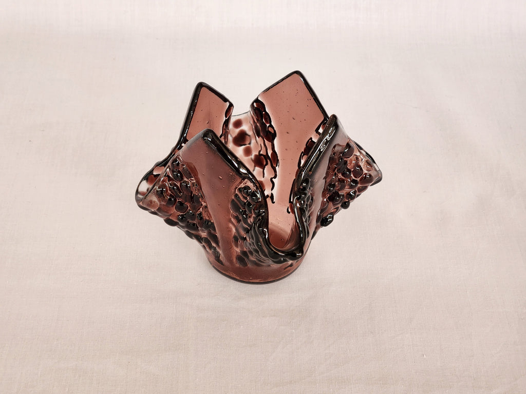 Tea Light Holder - Sparkle v - Light Plum - Aurora