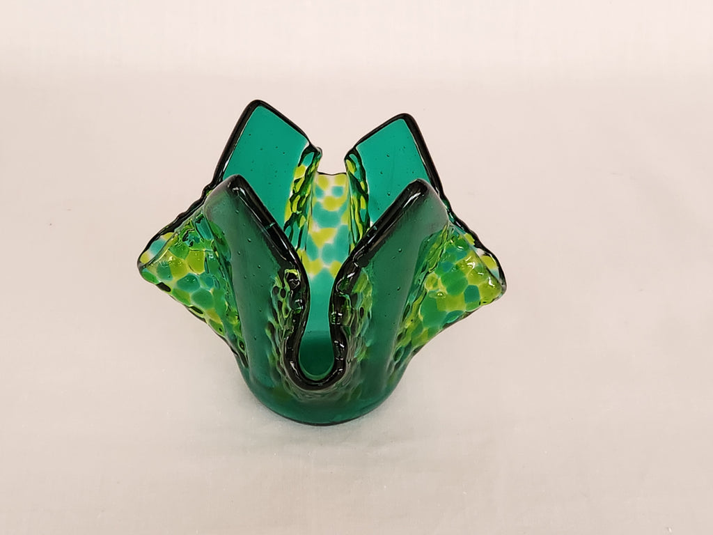 Tea Light Holder - Sparkle v - Emerald - Aurora