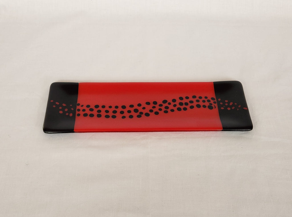 Shallow Rectangular Plate - 105 - Changing Breeze - Satin Red Opal Ink