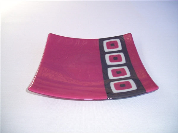 Flared Square Plate - 300  - Triple Peaks - Pink Trio