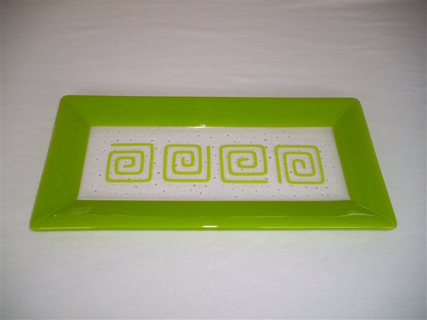 Rectangular Plate - Framed Pinwheels - Pure Spring Opal