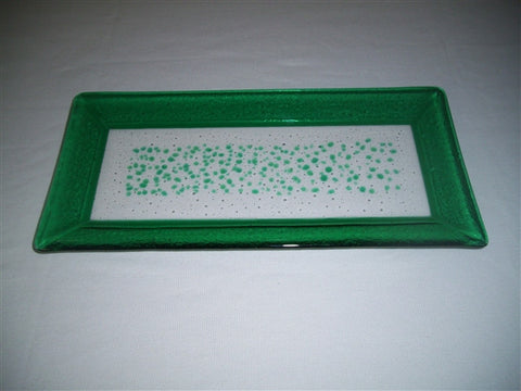 Rectangular Plate - Framed Sprinkles - Pure Emerald