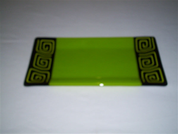 Rectangular Plate - Pinwheel Bands - Spring Opal Ink