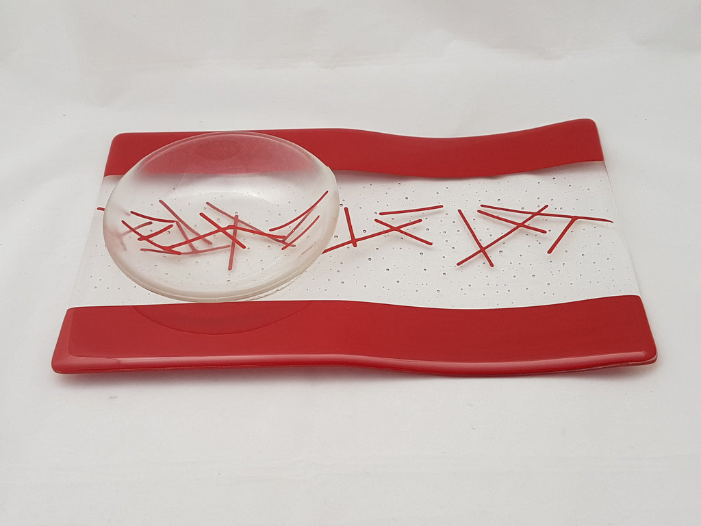 Serving Platter & Bowl - Bands & Stix - Pure Red Opal