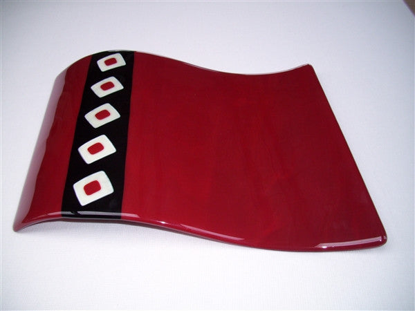 Warped Double Curve - Twin Diamond Peaks - Deep Red Trio