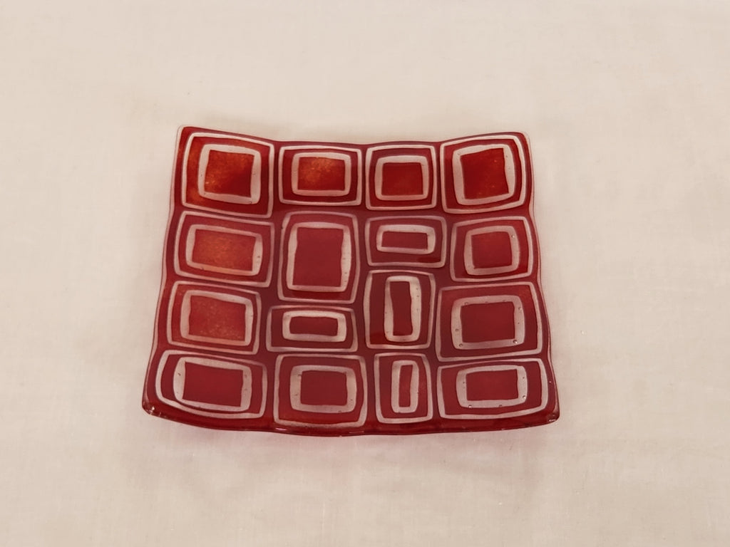 Flared Square Plate - 200 - Stacks - Deep Red