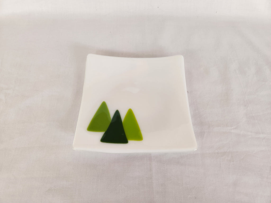 Flared Square Plate - 200 - Forest Trees - Snow