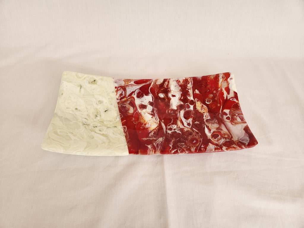 Flared Rectangular Plate - Melt Feature - Strawberry & Vanilla