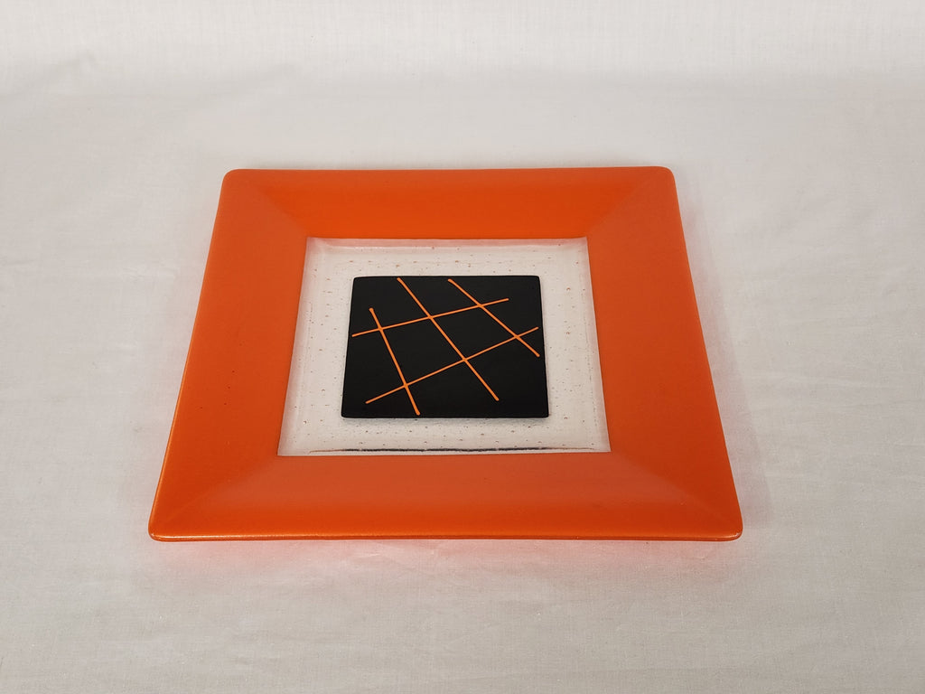 Square Plate - 300 - Framed Stix - Satin Pure Orange Opal Ink