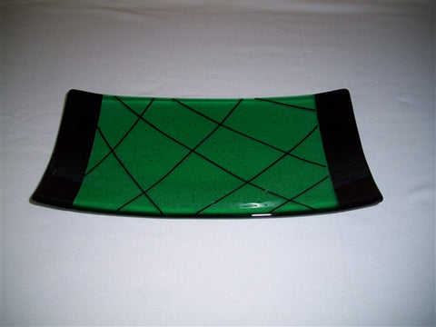 Flared Rectangular Plate - Bands & Stix - Emerald Ink