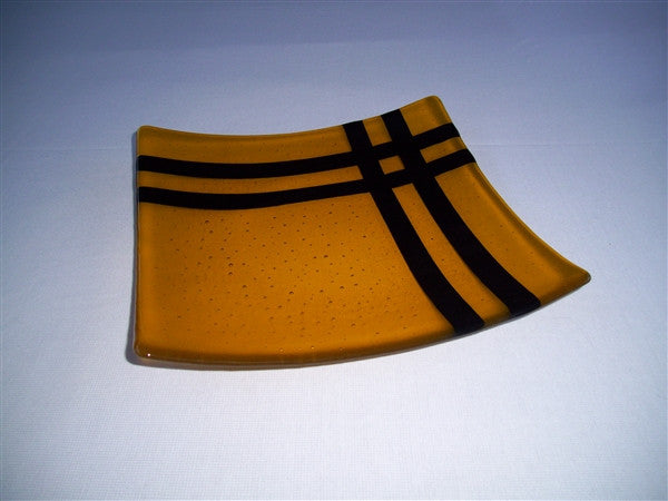 Flared Square Plate - 300  - Cross Roads - Marigold Ink