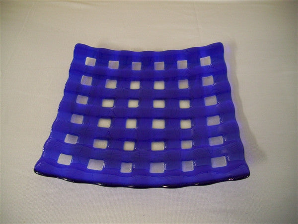 Flared Square Plate - 300  - Lattice - Pure Deep Blue