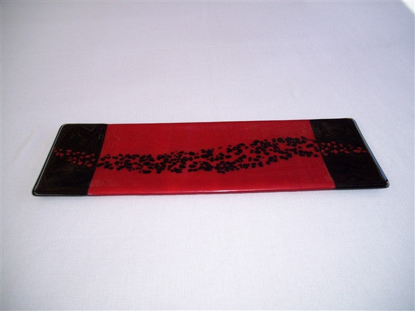 Shallow Rectangular Plate - 130 - Changing Breeze - Red Opal Ink