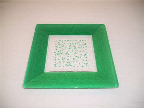 Square Plate - 300 - Framed Sprinkles - Pure Emerald